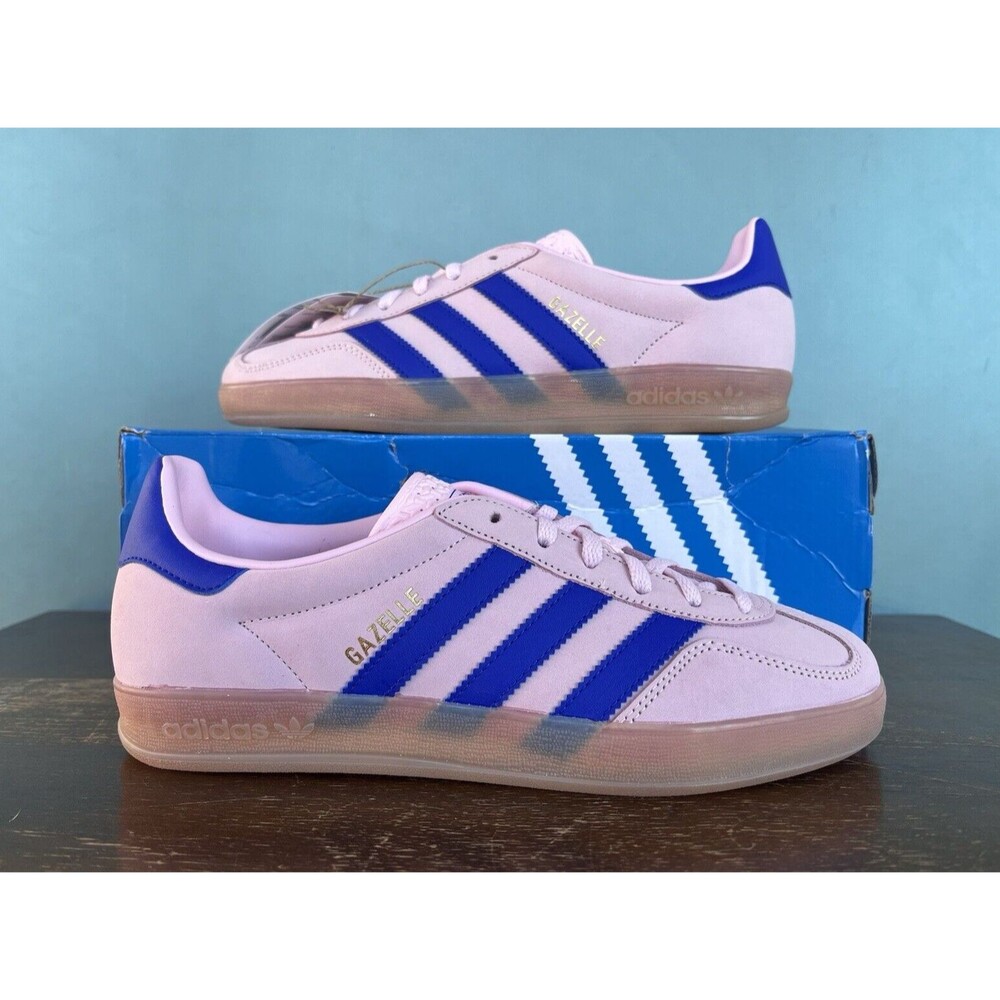 Adidas Gazelle Indoor Clear Pink/Lucid Blue Women's Size 7.5 JI1371